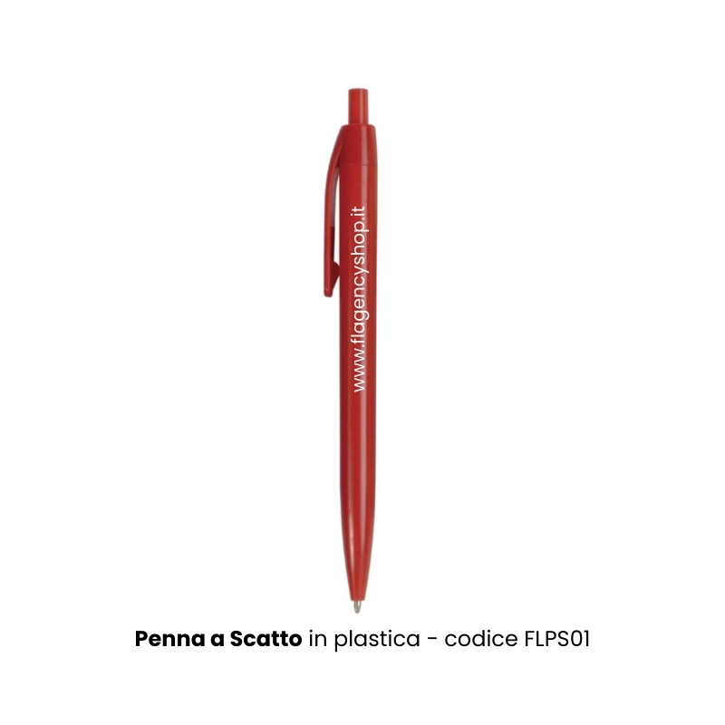 Penna a scatto, in plastica colorata, Refill BLU o NERO - Cod. FLPS01 - immagine 4
