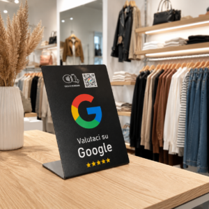 Stand Premium per Recensioni Google - formato A6 - NFC +QRCODE