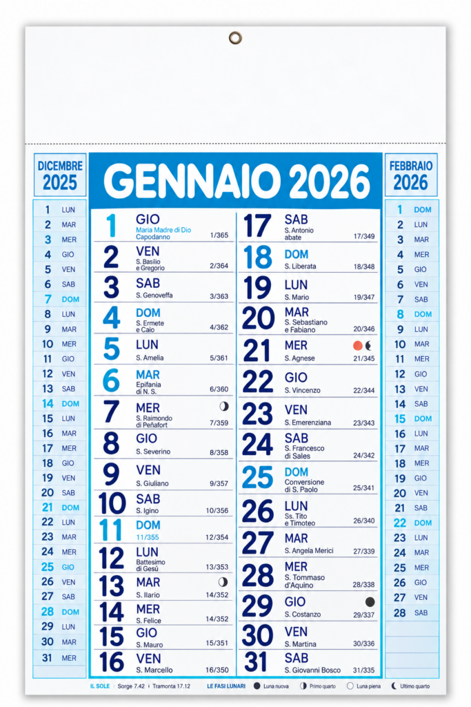 Calendario Olandese Personalizzato