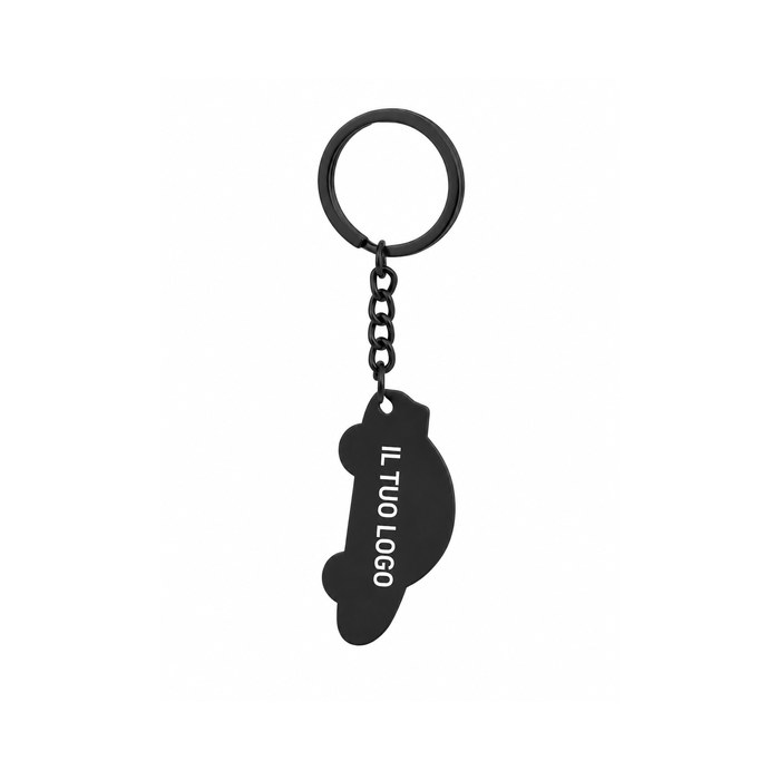 Portachiavi auto in metallo nero personalizzabile